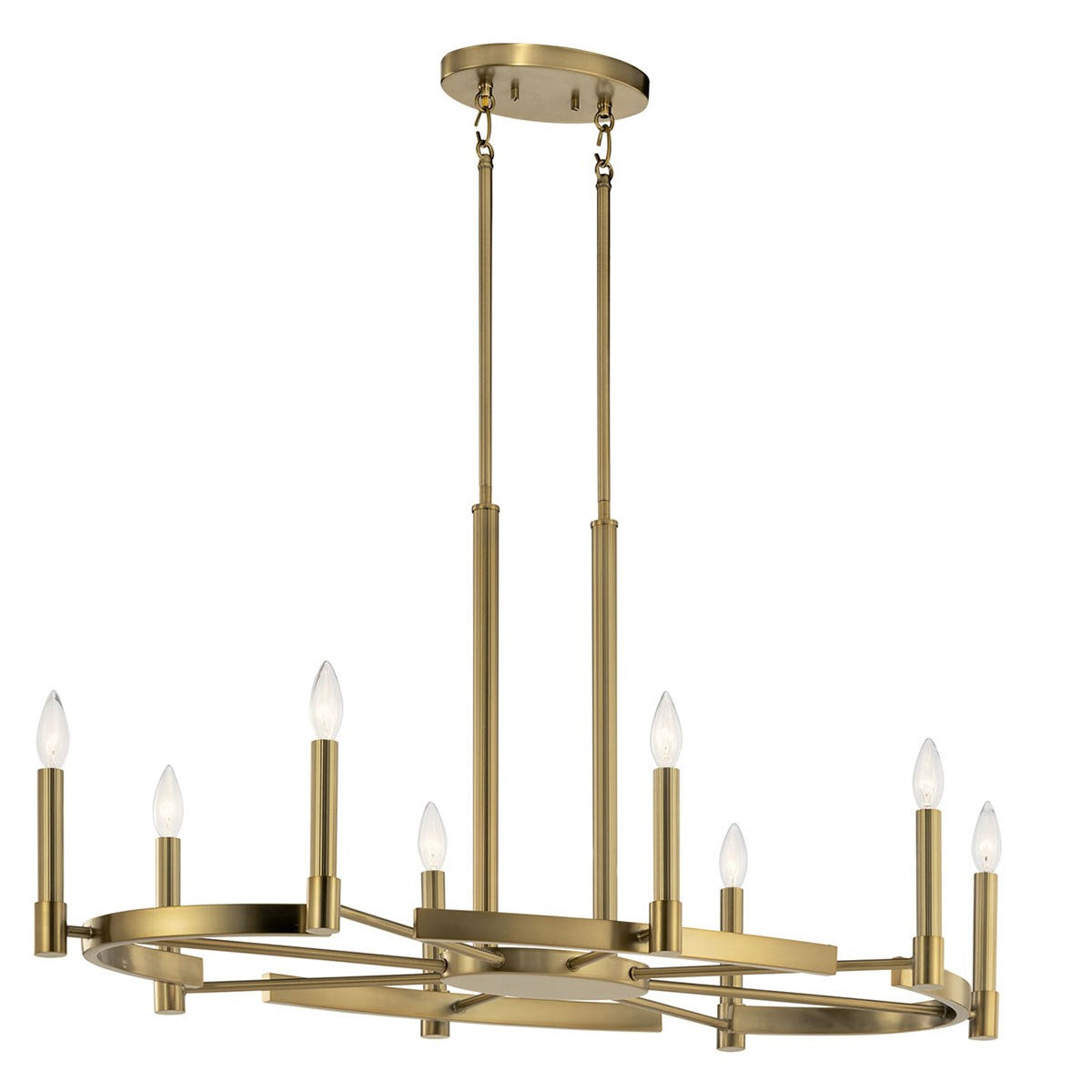 KICHLER 52429BNB Tolani 8 Light Oval Chandelier Brushed Natural Brass