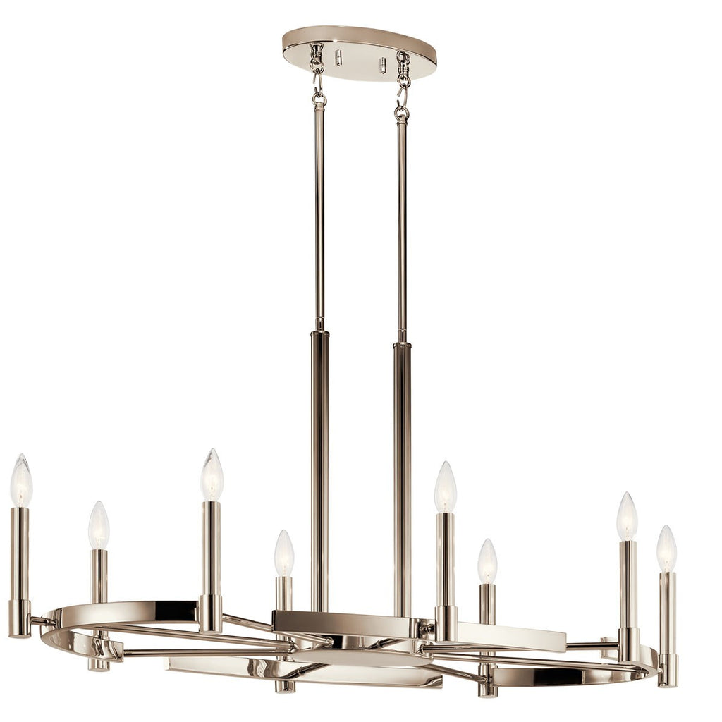 KICHLER 52429PN Tolani 8 Light Oval Chandelier Polished Nickel