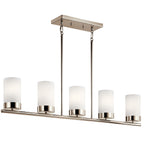 KICHLER 52430PN Ciona Five Light Linear Chandelier Polished Nickel