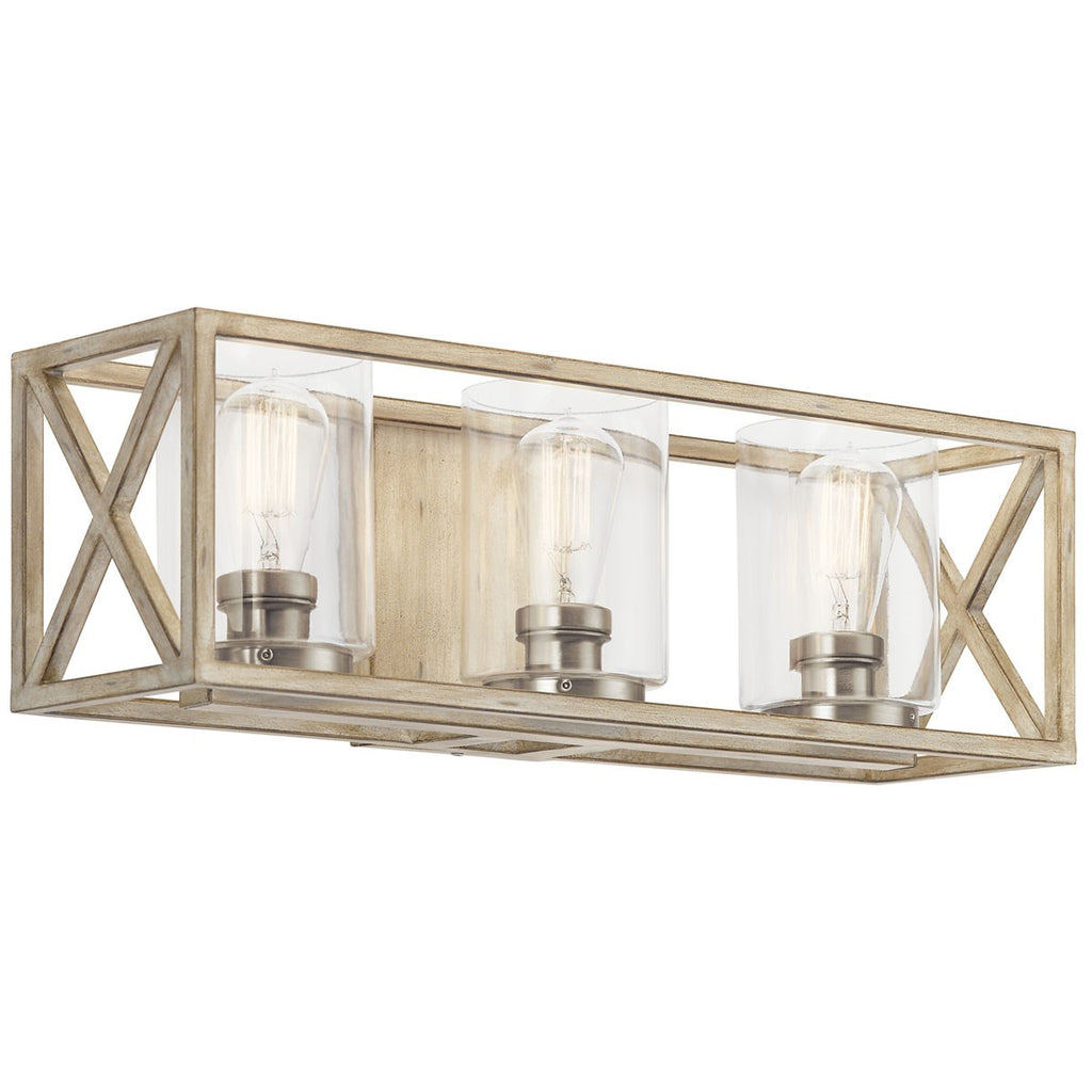 KICHLER 55065DAW Moorgate Three Light Bath Distressed Antique White