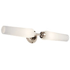 KICHLER 55075PN Truby 24.75" 2 Light Vanity Light With Satin Etched Cased Opal Glass Polished Nickel