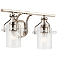 KICHLER 55078PN Everett 16 Inch 2 Light Vanity Light with Clear Glass in Polished Nickel