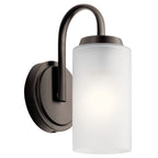 KICHLER 55085OZ Kennewick 1 Light Wall Sconce With Etched Glass Olde Bronze