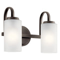 KICHLER 55086OZ Kennewick 1 Light Wall Sconce With Etched Glass Olde Bronze