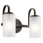 KICHLER 55086OZ Kennewick 1 Light Wall Sconce With Etched Glass Olde Bronze