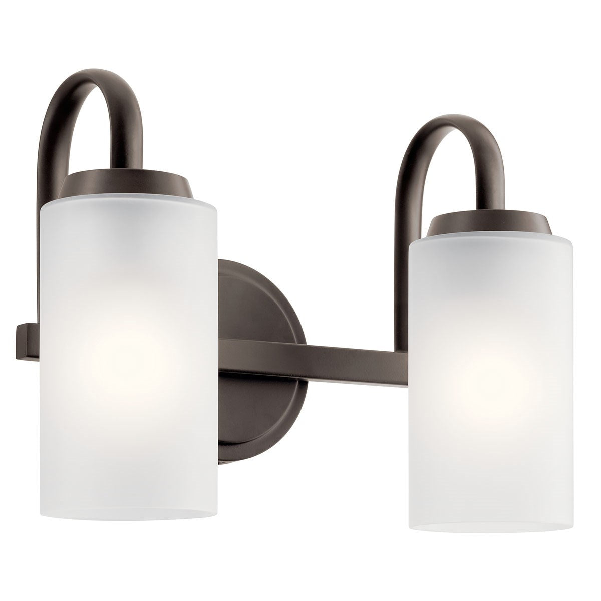 KICHLER 55086OZ Kennewick 1 Light Wall Sconce With Etched Glass Olde Bronze