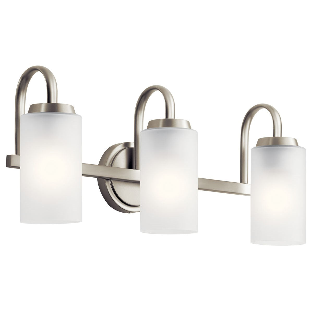 KICHLER 55087NI Kennewick 2 Light Vanity Light With Etched Glass Brushed Nickel