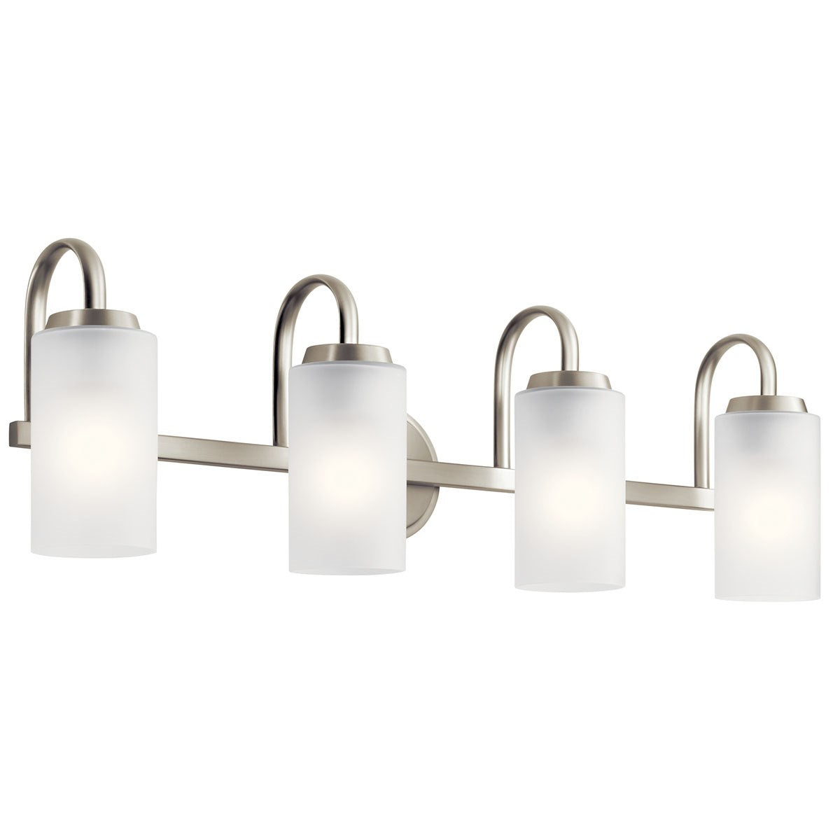 KICHLER 55088NI Kennewick 2 Light Vanity Light With Etched Glass Olde Bronze