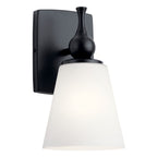 KICHLER 55090BK Cosabella 6" 1 Light Wall Sconce With Etched White Glass Black