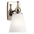KICHLER 55090PN Cosabella 6" 1 Light Wall Sconce With Etched White Glass Polished Nickel