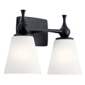 KICHLER 55091BK Cosabella 15" 2 Light Vanity Light With Etched White Glass Black