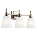KICHLER 55092PN Cosabella 24" 3 Light Vanity Light With Etched White Glass Polished Nickel