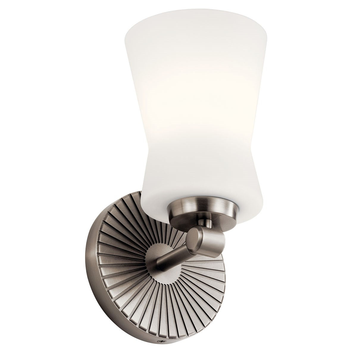 KICHLER 55115CLP Brianne 9.5" 1 Light Wall Sconce with Satin Etched Cased Opal Glass Classic Pewter