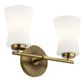 KICHLER 55116BNB Brianne 14.5" 2 Light Vanity Light with Satin Etched Cased Opal Glass Brushed Natural Brass