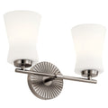 KICHLER 55116CLP Brianne 14.5" 2 Light Vanity Light with Satin Etched Cased Opal Glass Classic Pewter