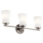KICHLER 55117CLP Brianne 24.5" 3 Light Vanity Light with Satin Etched Cased Opal Glass Classic Pewter