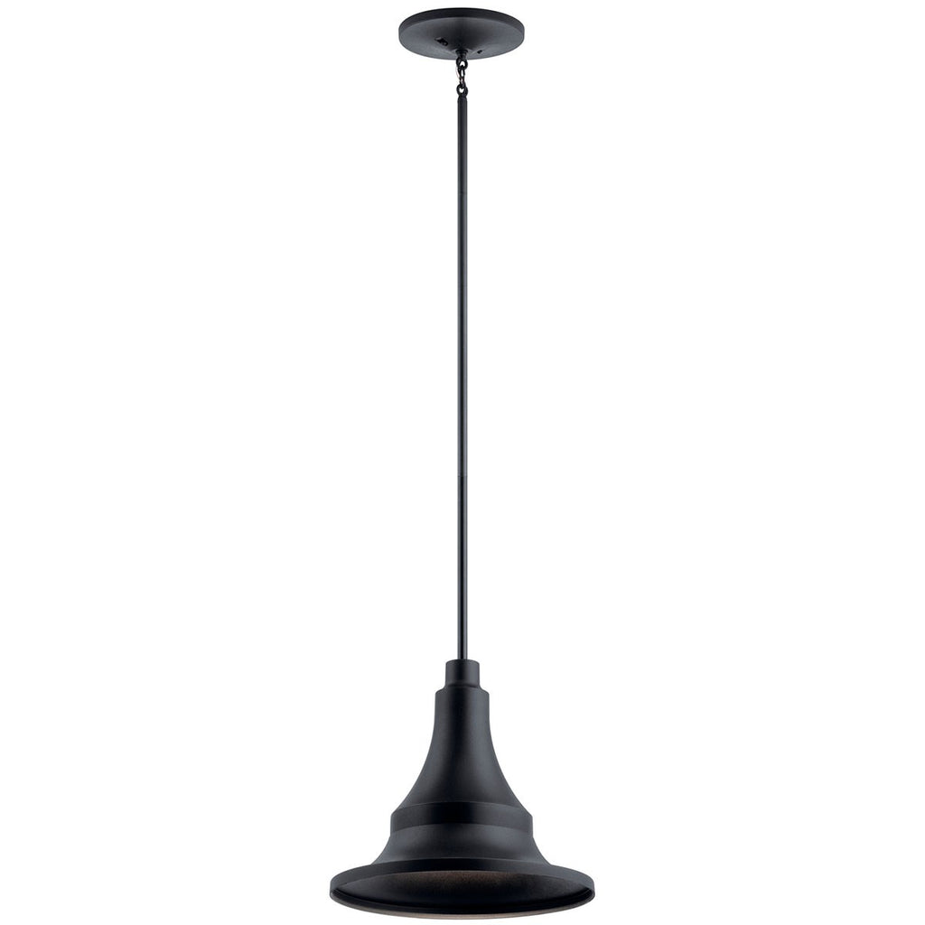 KICHLER 59058BKT Hampshire 16.75 Inch 1 Light Large Outdoor Pendant/Semi Flush In Textured Black