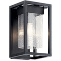 KICHLER 59060BSL Mercer 12 Inch 1 Light Outdoor Wall Light With Clear Seeded Glass In Black Finish
