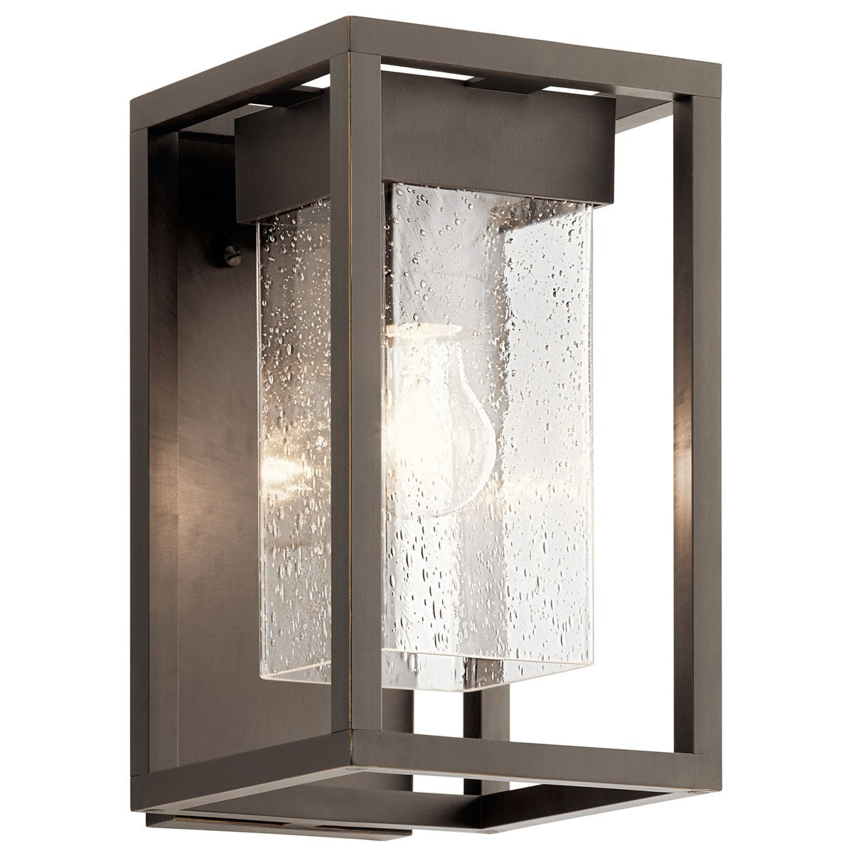 KICHLER 59060OZ Mercer 12 Inch 1 Light Outdoor Wall Light With Clear Seeded Glass In Olde Bronze