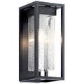 KICHLER 59061BSL Mercer 16 Inch 1 Light Outdoor Wall Light With Clear Seeded Glass In Black Finish