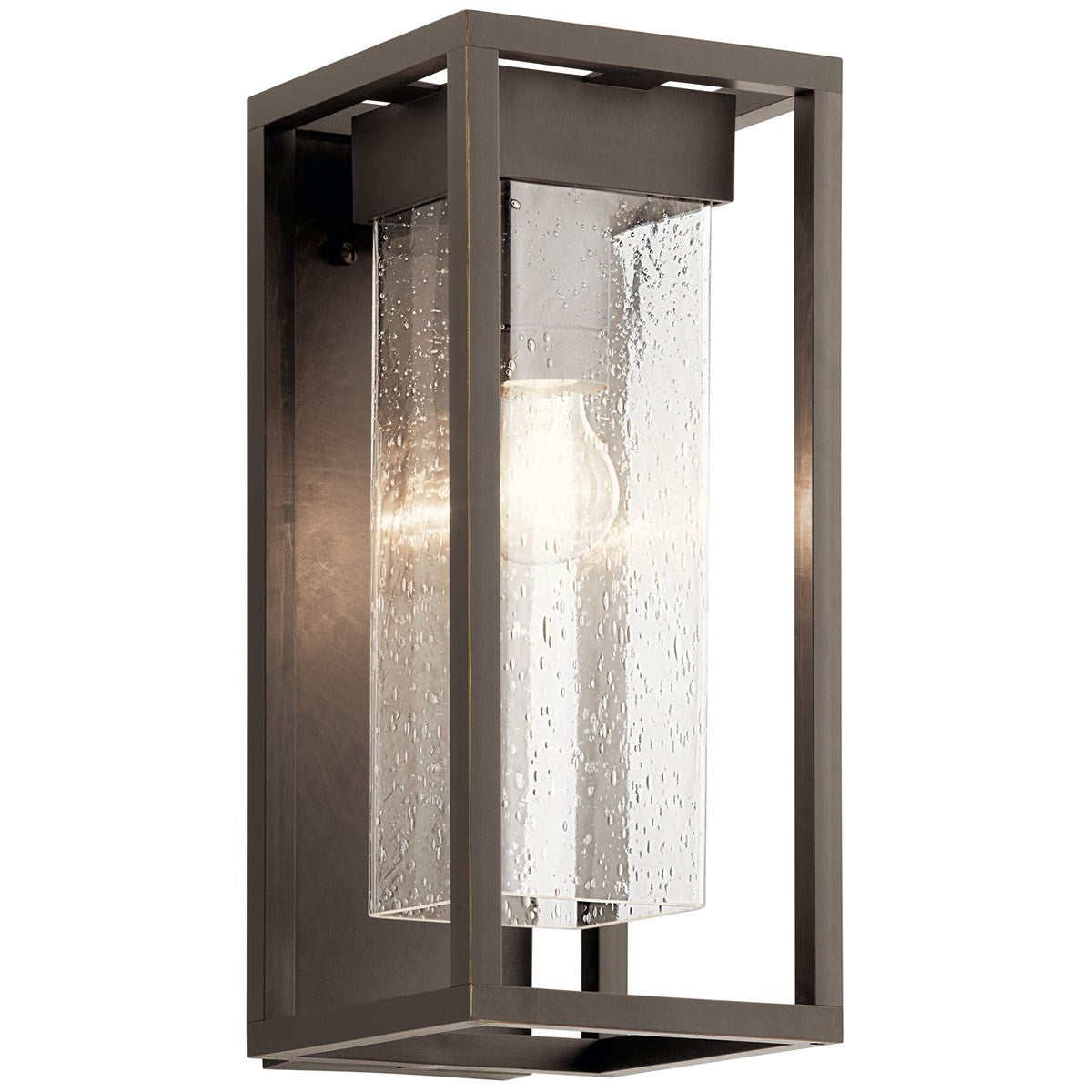 KICHLER 59061OZ Mercer 16 Inch 1 Light Outdoor Wall Light With Clear Seeded Glass In Olde Bronze