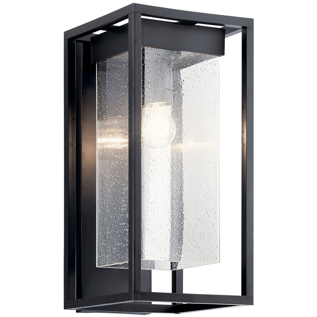 KICHLER 59062BSL Mercer 20 Inch 1 Light Outdoor Wall Light With Clear Seeded Glass In Black Finish