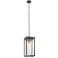 KICHLER 59064OZ Mercer 24 Inch 1 Light Outdoor Pendant With Clear Seeded Glass In Olde Bronze