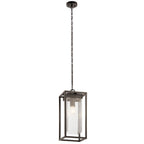 KICHLER 59064OZ Mercer 24 Inch 1 Light Outdoor Pendant With Clear Seeded Glass In Olde Bronze