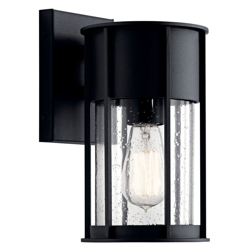 KICHLER 59079BKT Camillo 11" 1 Light Wall Light With Clear Seeded Glass Black