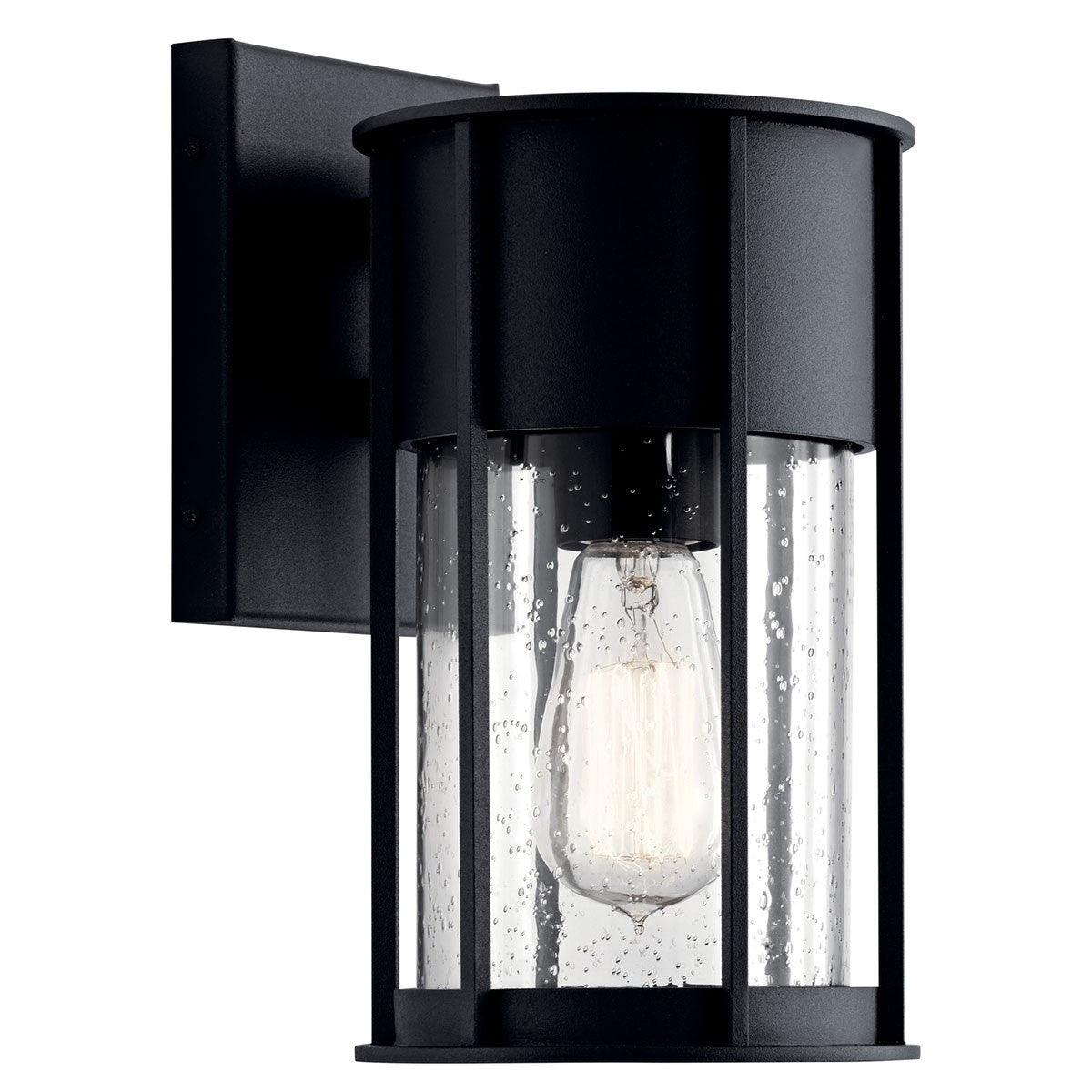 KICHLER 59079BKT Camillo 11" 1 Light Wall Light With Clear Seeded Glass Black