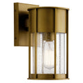 KICHLER 59079NBR Camillo 11" 1 Light Wall Light With Clear Seeded Glass Natural Brass