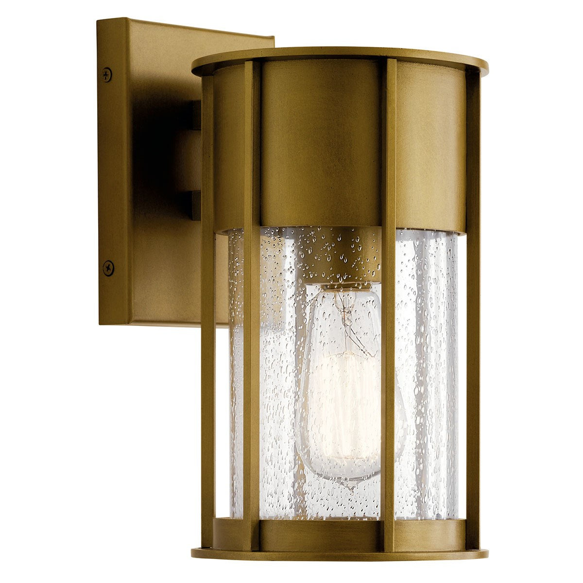 KICHLER 59079NBR Camillo 11" 1 Light Wall Light With Clear Seeded Glass Natural Brass