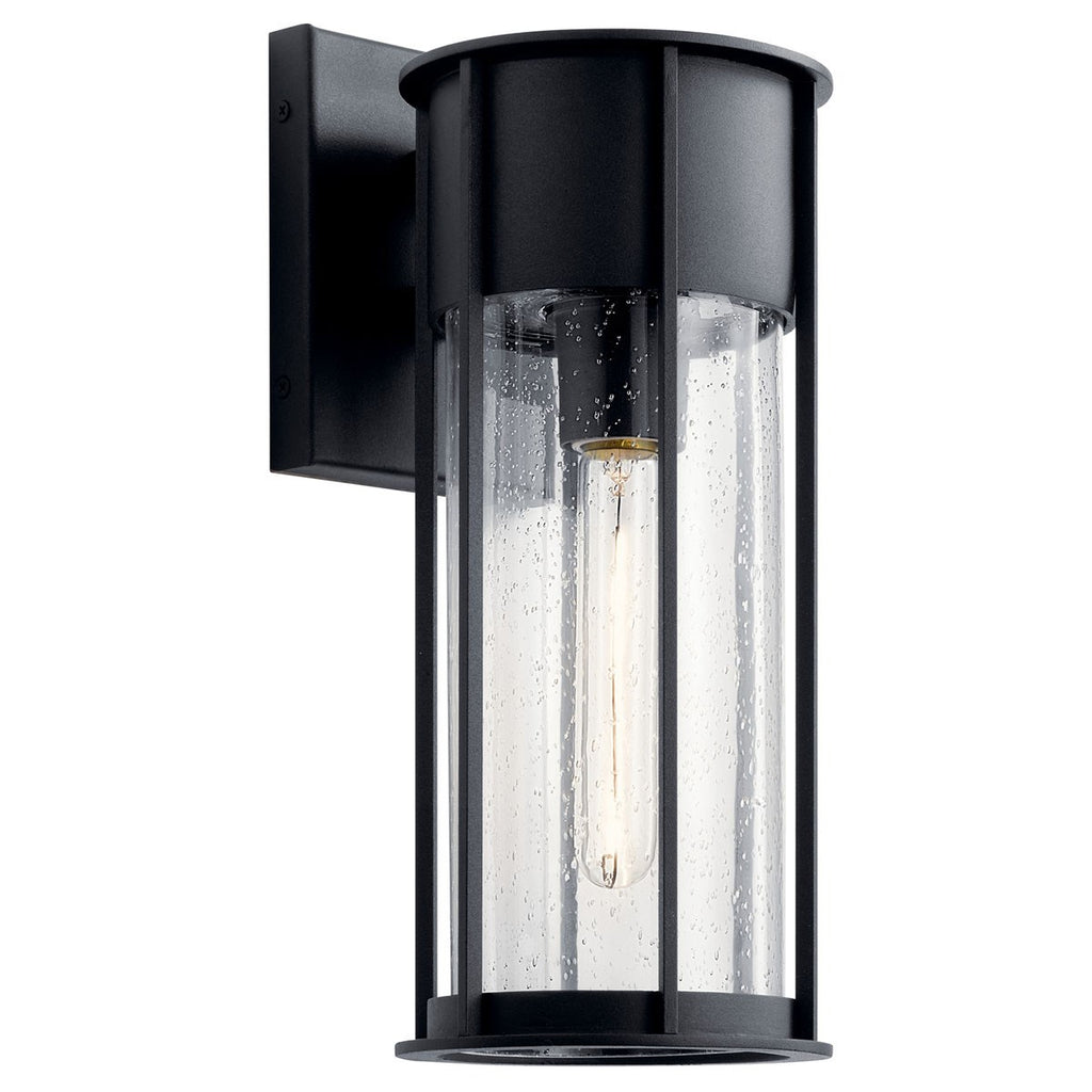 KICHLER 59080BKT Camillo 15" 1 Light Wall Light With Clear Seeded Glass Black