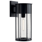 KICHLER 59081BKT Camillo 18" 1 Light Wall Light With Clear Seeded Glass Black