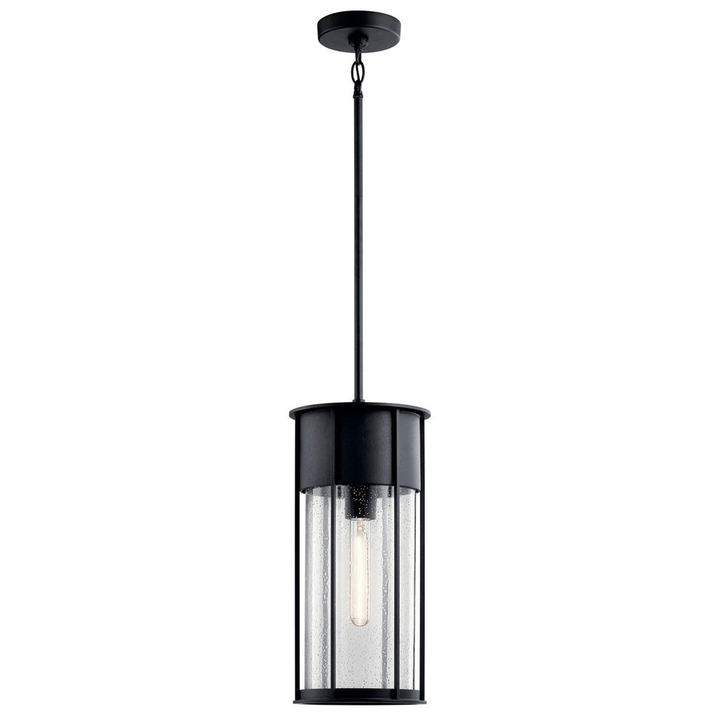 KICHLER 59082BKT Camillo 18" 1 Light Hanging Pendant With Clear Seeded Glass Black