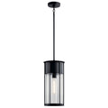 KICHLER 59082BKT Camillo 18" 1 Light Hanging Pendant With Clear Seeded Glass Black