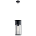 KICHLER 59082BKT Camillo 18" 1 Light Hanging Pendant With Clear Seeded Glass Black