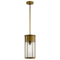 KICHLER 59082NBR Camillo 18" 1 Light Hanging Pendant With Clear Seeded Glass Natural Brass