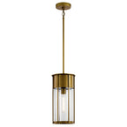 KICHLER 59082NBR Camillo 18" 1 Light Hanging Pendant With Clear Seeded Glass Natural Brass
