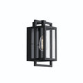 KICHLER 59085BK Goson 12" 1 Light Wall Light With Clear Glass Black