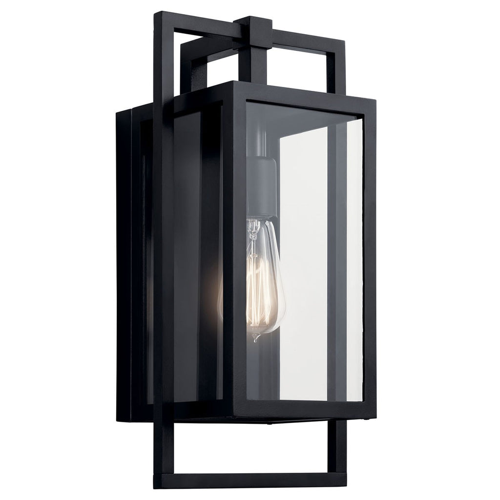 KICHLER 59086BK Goson 16" 1 Light Wall Light With Clear Glass Black