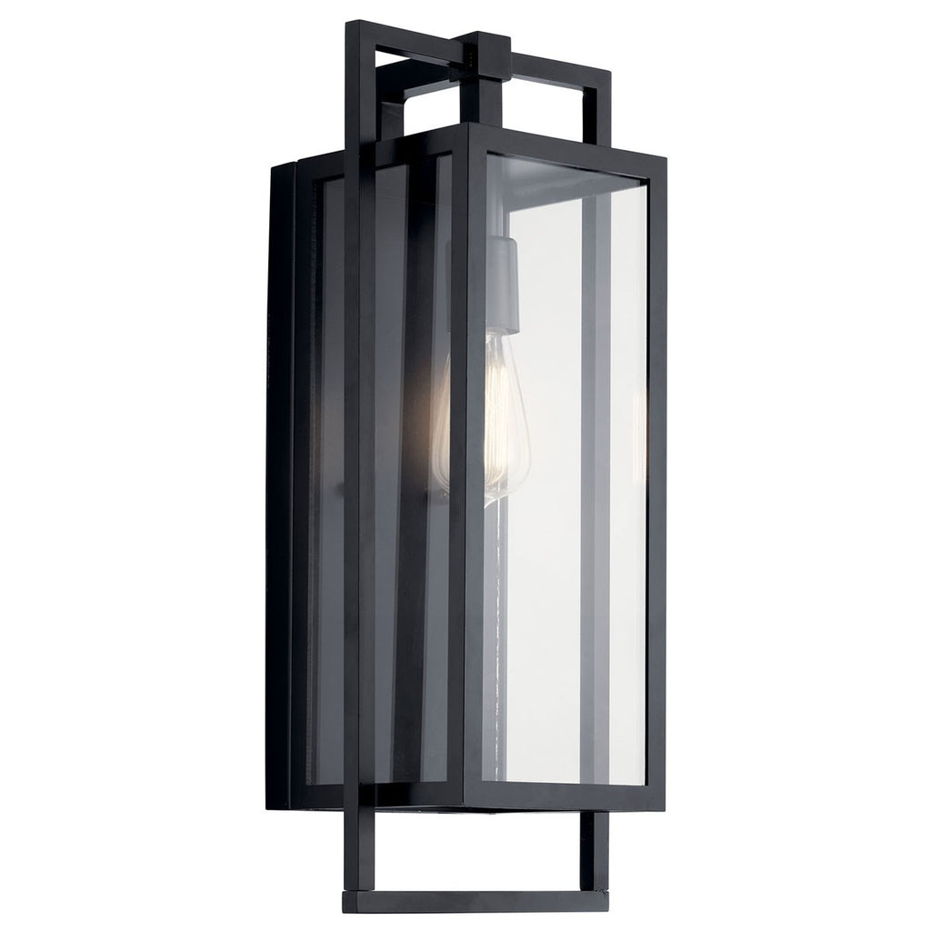 KICHLER 59087BK Goson 20" 1 Light Wall Light With Clear Glass Black