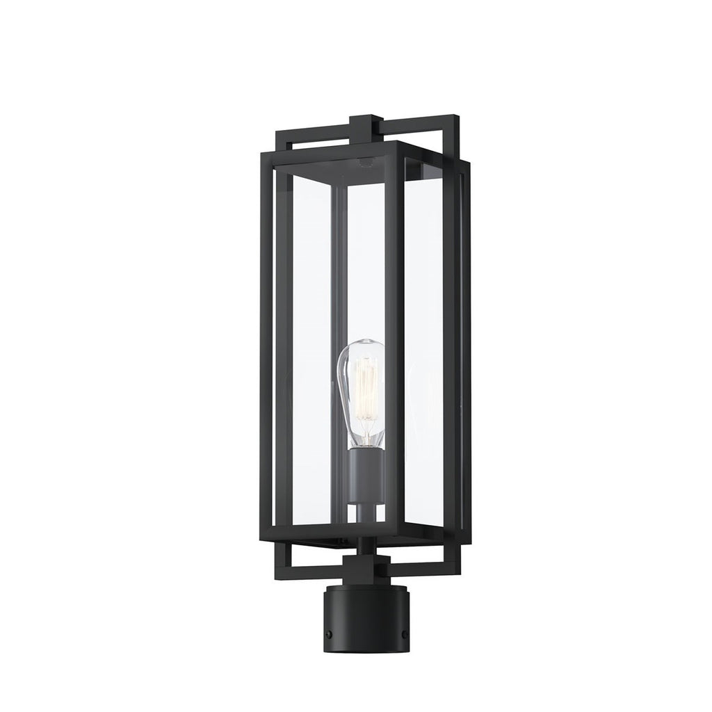KICHLER 59088BK Goson 20" 1 Light Post Light With Clear Glass Black