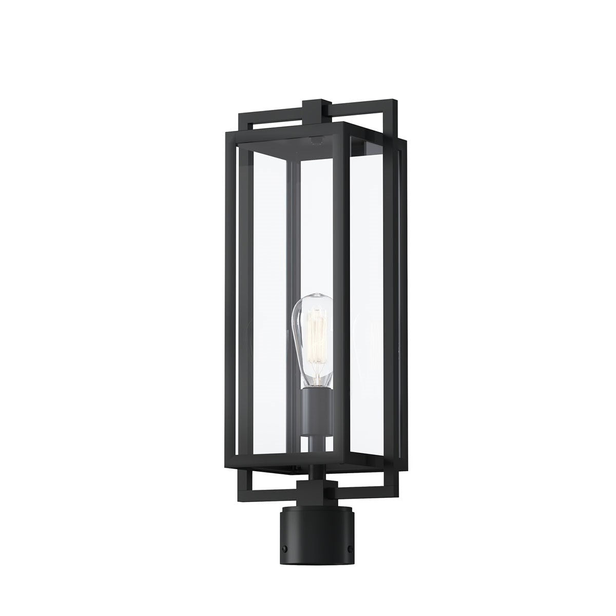 KICHLER 59088BK Goson 20" 1 Light Post Light With Clear Glass Black