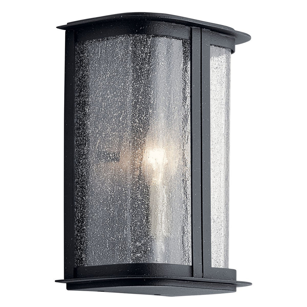 KICHLER 59090DBK Timmin 10" 1 Light Wall Light with Clear Seeded Glass Distressed Black