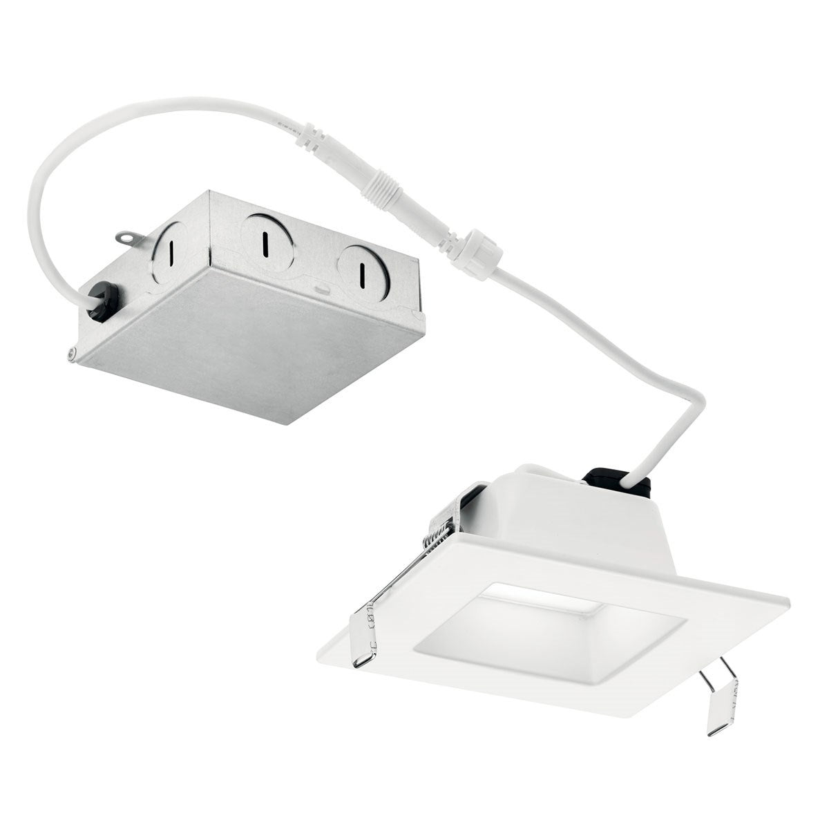 KICHLER DLRC04S2790WHT Direct-To-Ceiling 4 Inch Square Recessed 27K Led Downlight In White