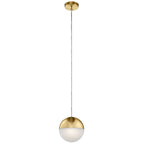 KICHLER 83854CGWH Moonlit 8" Led Pendant With Etched Acrylic Champagne Gold