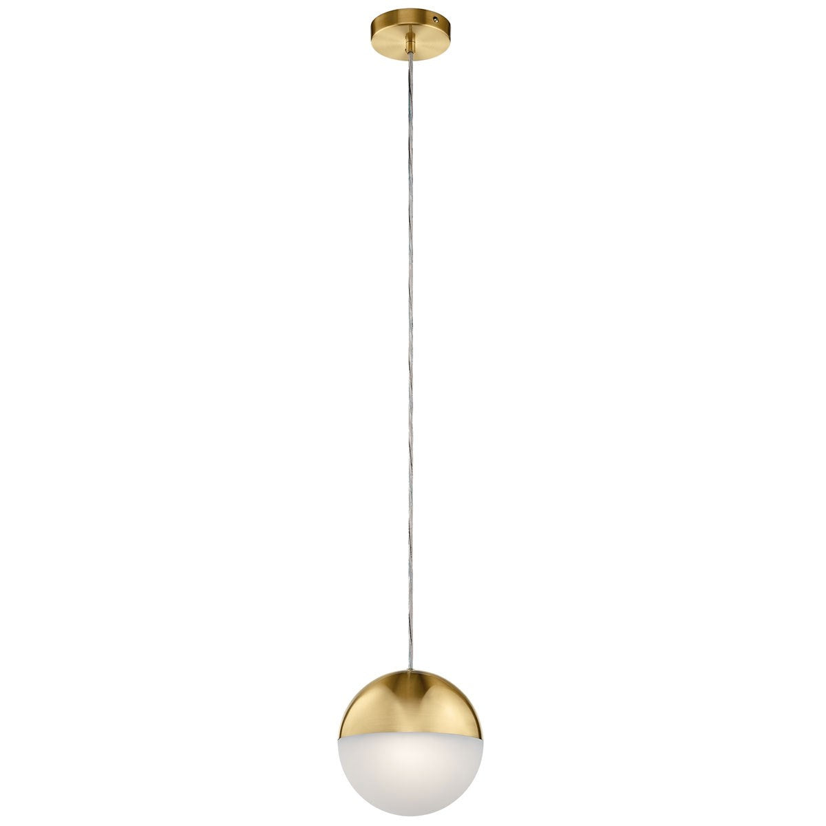 KICHLER 83854CGWH Moonlit 8" Led Pendant With Etched Acrylic Champagne Gold