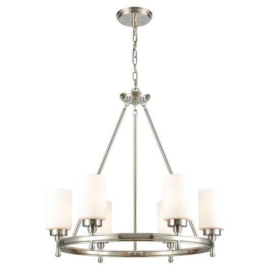 ELK SHOWROOM 11667/6 Dawson 25'' Wide 6-Light Chandelier - Satin Nickel