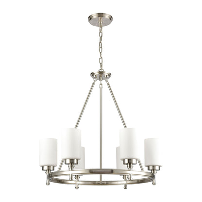 ELK SHOWROOM 11667/6 Dawson 25'' Wide 6-Light Chandelier - Satin Nickel